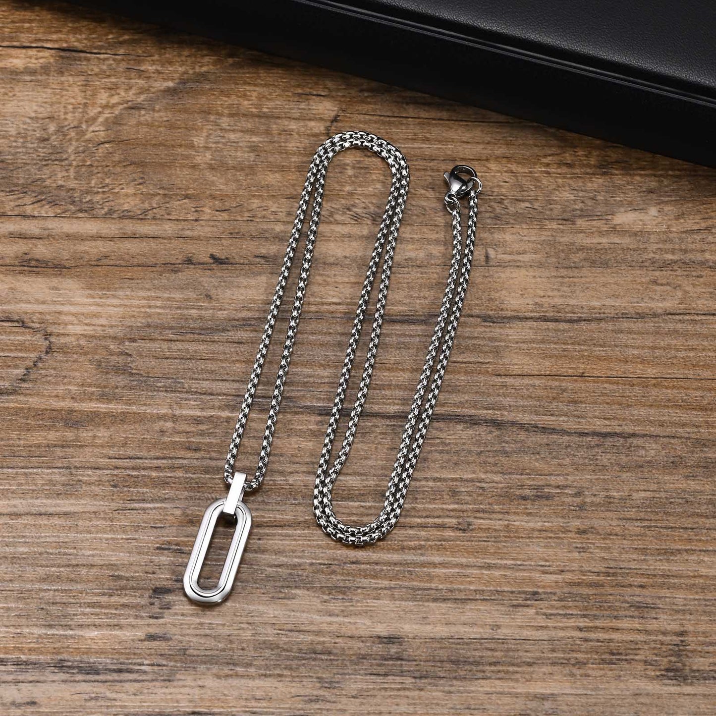 Stainless Steel Geometric Men's Pendant Hip Hop Necklace