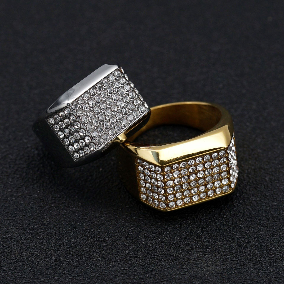 Planderful Stainless Steel Zircon Ring Unisex Statement For Hip Hop Club Wear Edition Iconic