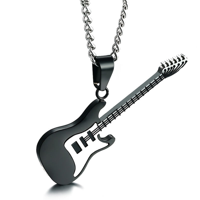 European And American Titanium Steel Jewelry Guitar Pendant