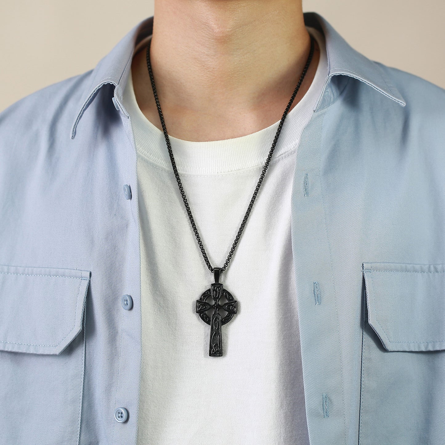 New Product Launch 62MM Titanium Steel Celtic Cross Pendant