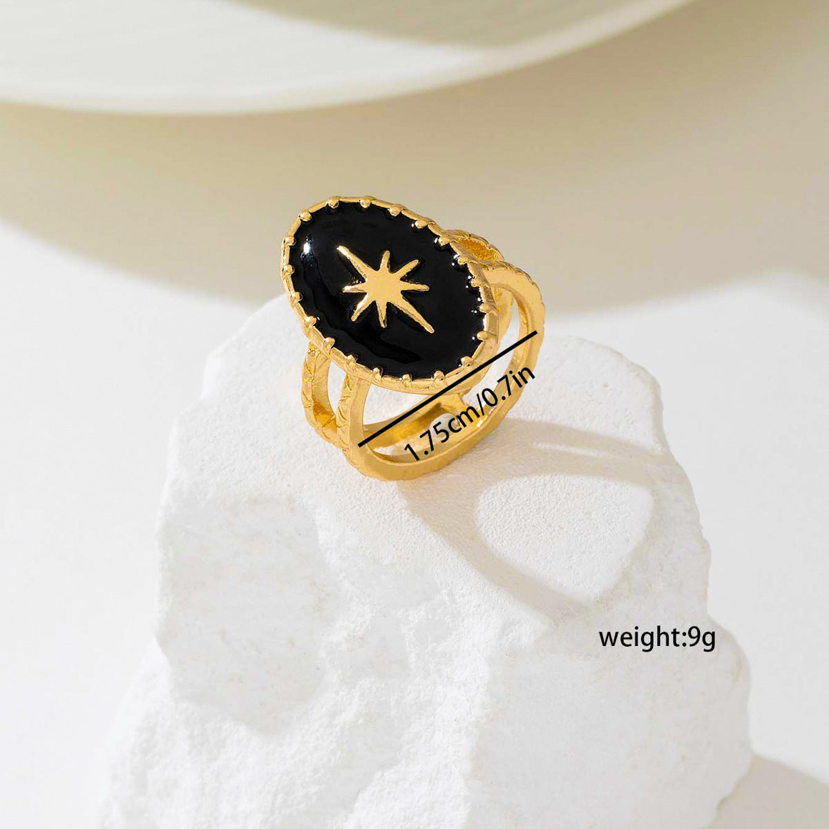 Planderful Vienna Verve Retro Metal Octagram Ring for Women