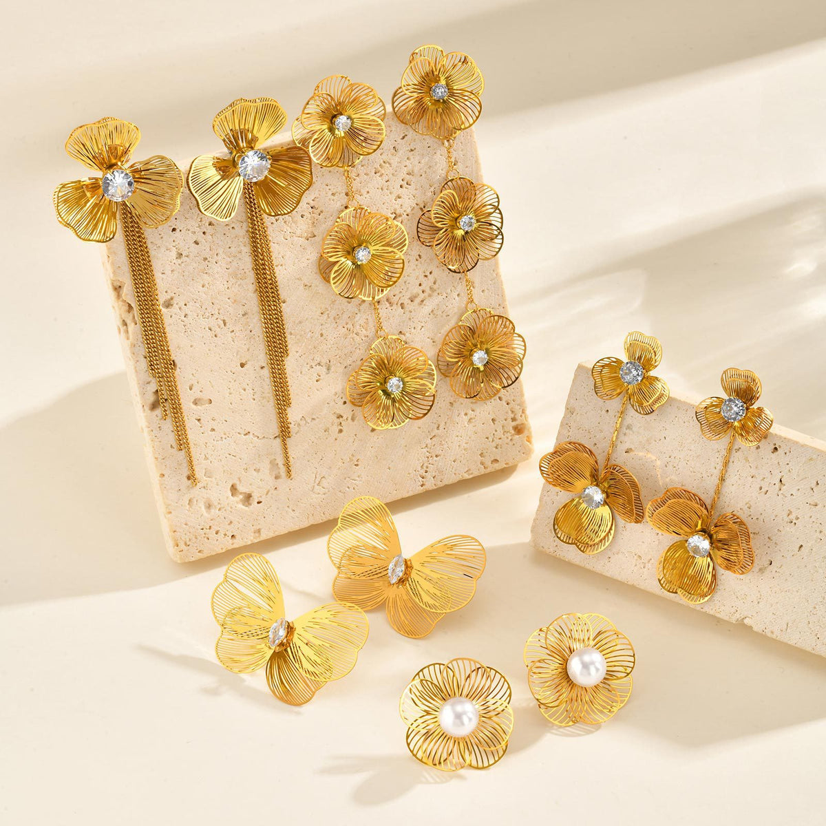 Gold Floral Statement Earrings — 5 Elegant Styles