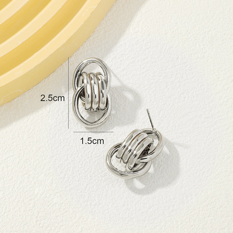 Stylish Vienna Verve Metal Earrings with Studs - Wholesale Jewelry for Women