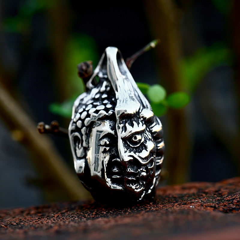 Titanium Steel Buddha and Devil Pendant for Men's Hip Hop Accessories