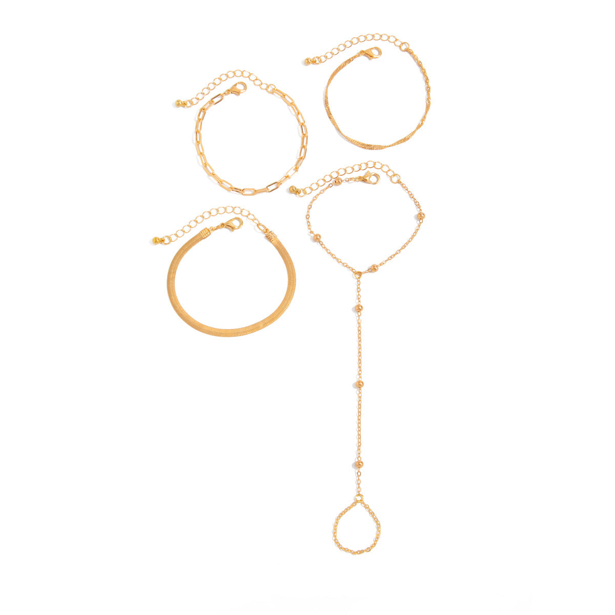 Thin Chain Stacked With Finger Bracelet Cold Multi-Layer Micro-Inlaid Snake Bone Chain