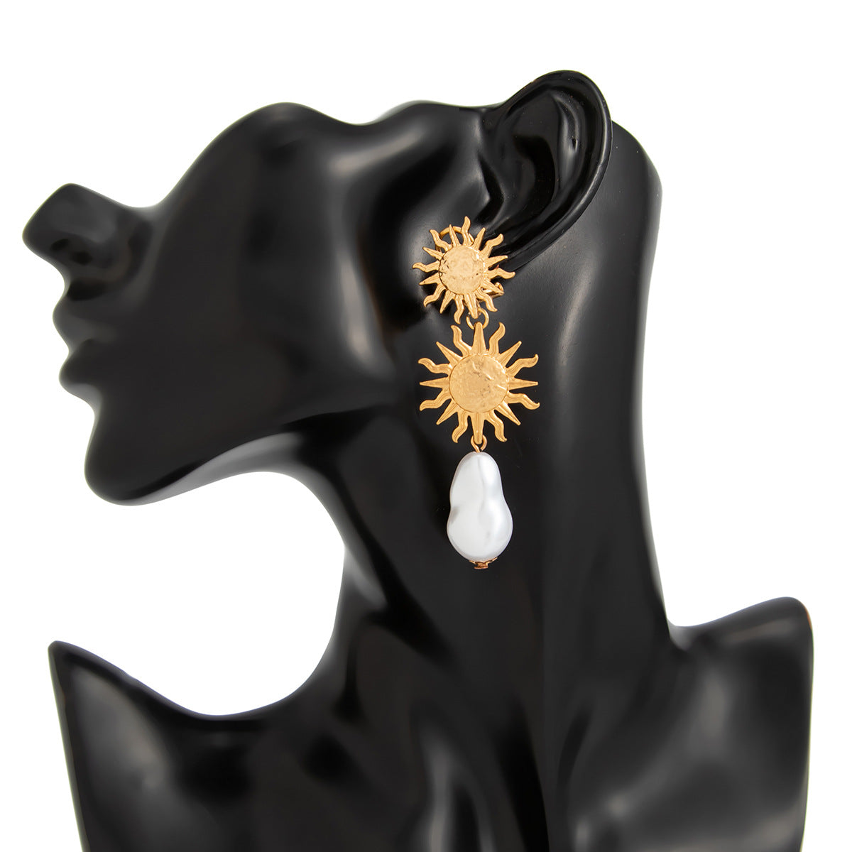 Planderful Vienna Verve Sunflower Fringe Earrings Bold Statement Pearl Leaf For Vintage Lovers