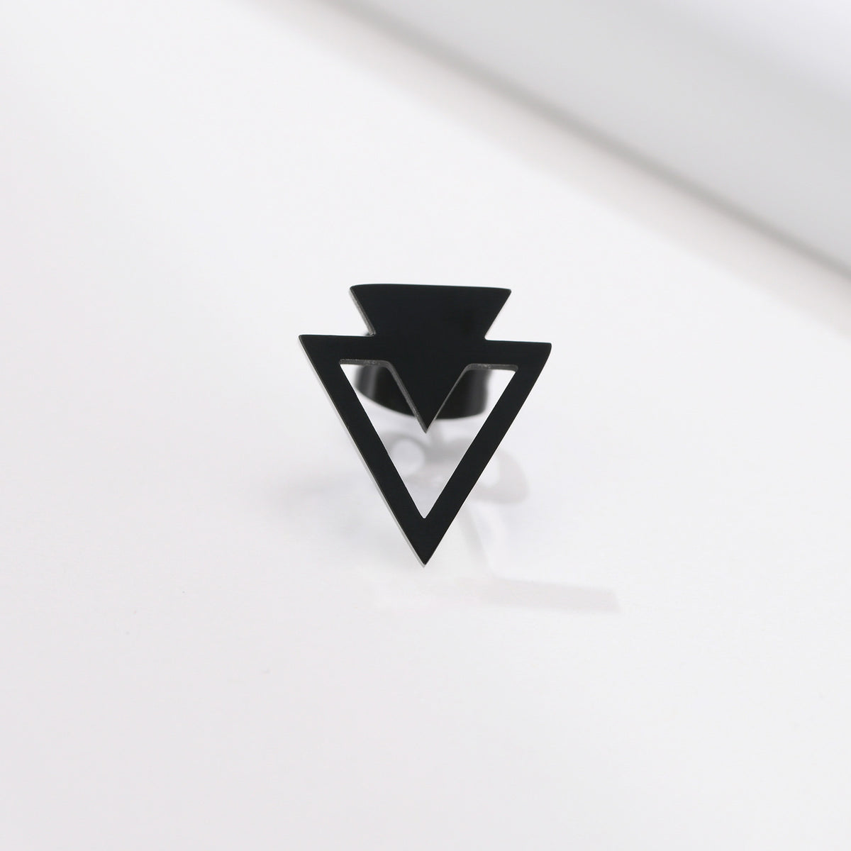 Interlocking Triangle Single Stud Earring — 3 Colors