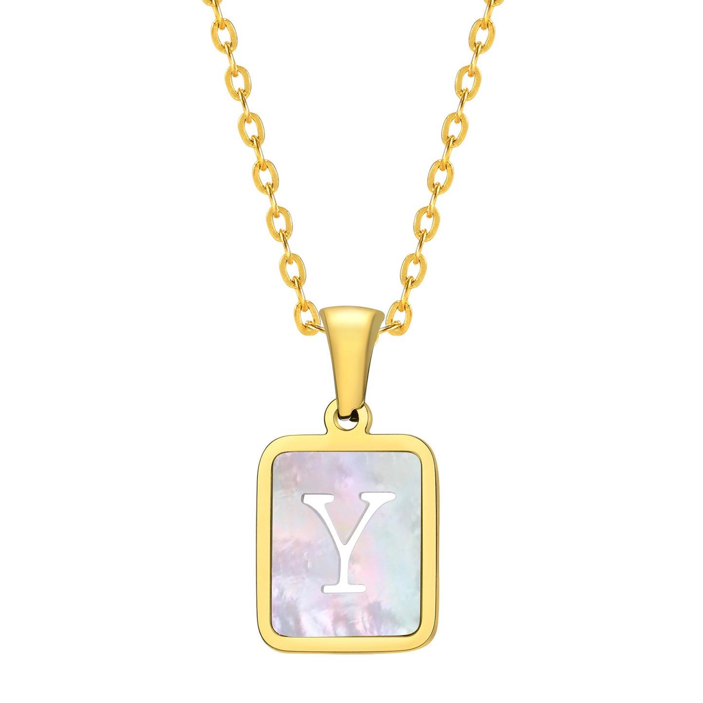 European And American Jewelry Shell Square Pendant Necklace