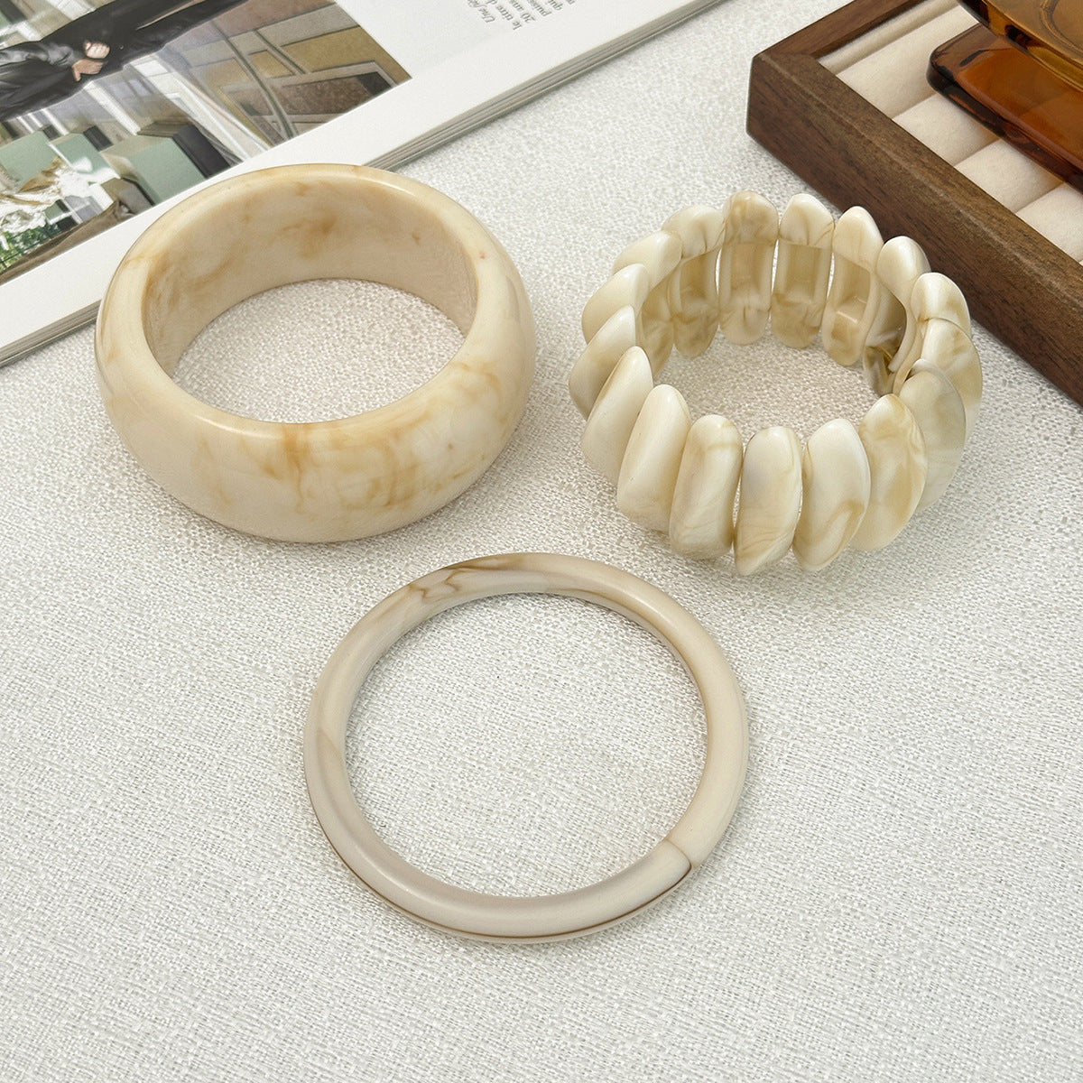 Retro Geometric Tire Bracelet Bracelet Exaggerated Irregular Special-Shaped Smudged Bracelet