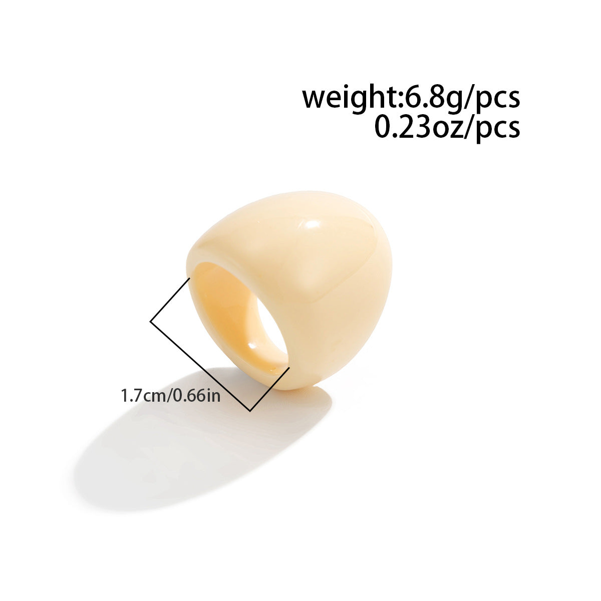 Planderful Vienna Verve Amber Resin Wide Ring For Women Vintage European Style Statement Jewelry