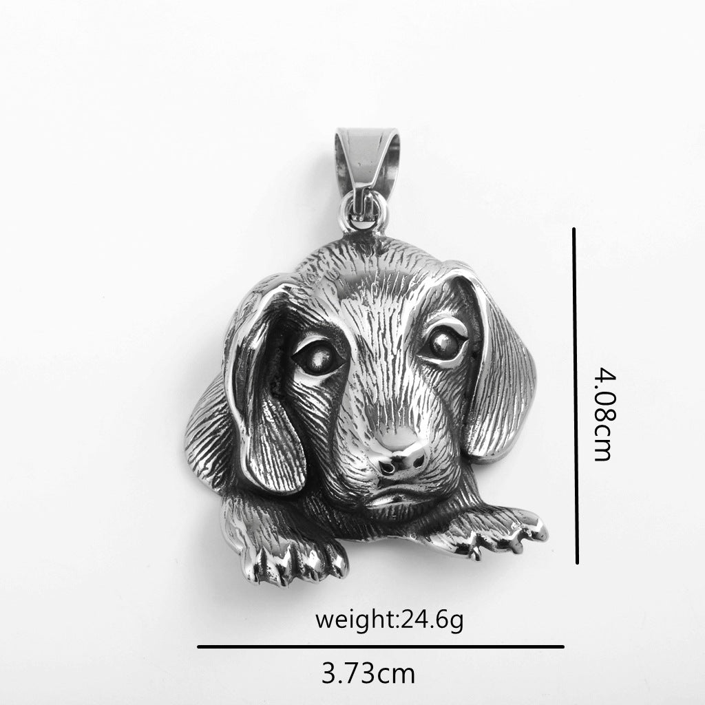 Vintage Stainless Steel Pendant Necklace