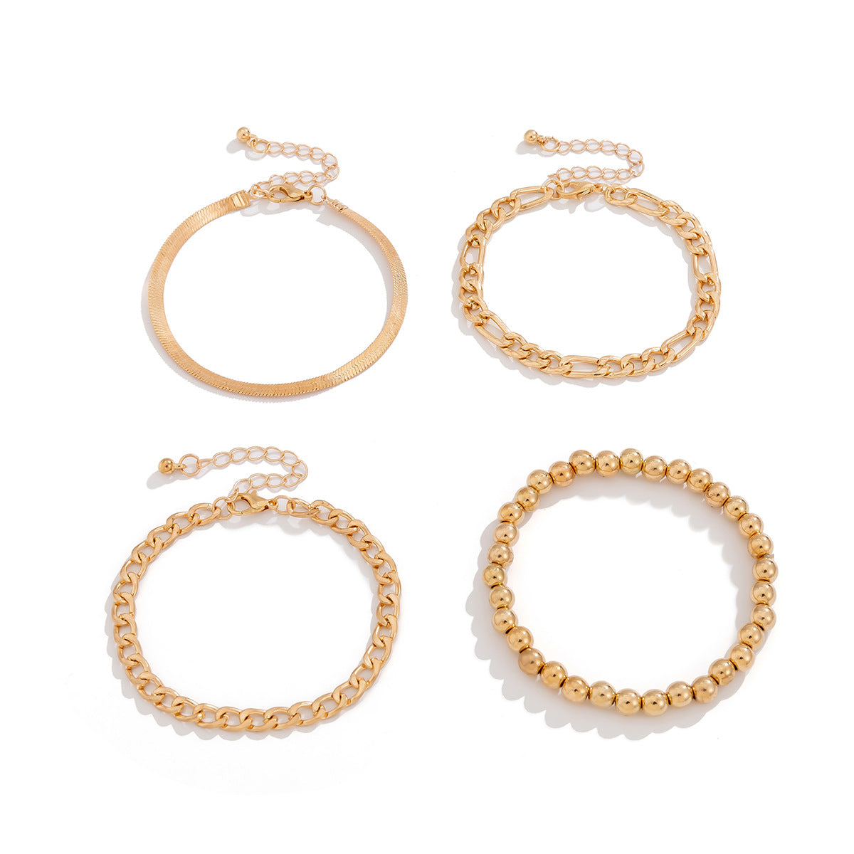 Bracelet Planderful Vienna Verve Beaded Snake Chain Geometric Hollow Stackable For Women