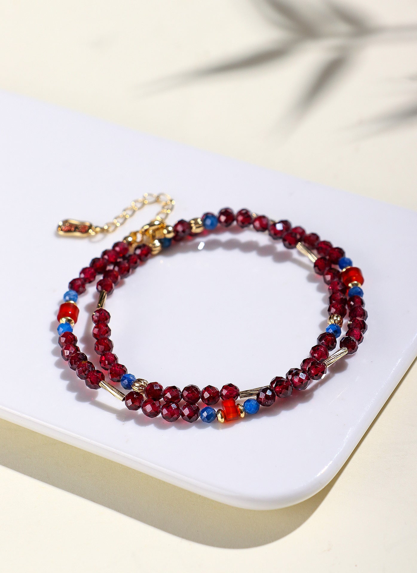 Planderful Fortune's Favor Bracelet – Elegant Garnet and Lapis Lazuli Design