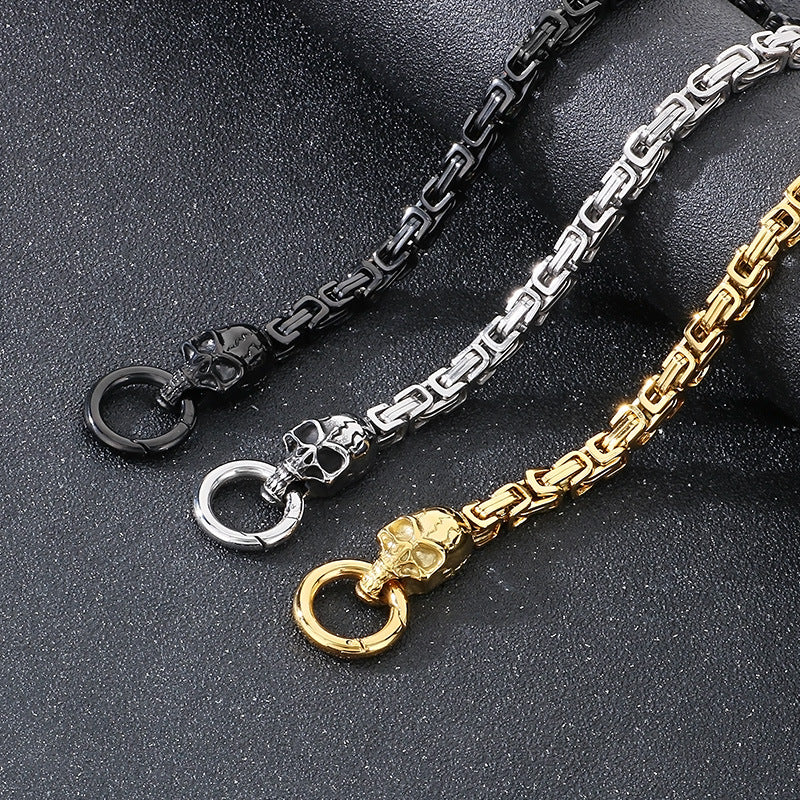 Planderful Titanium Steel Mens Ghost Skull Necklace Hip Hop