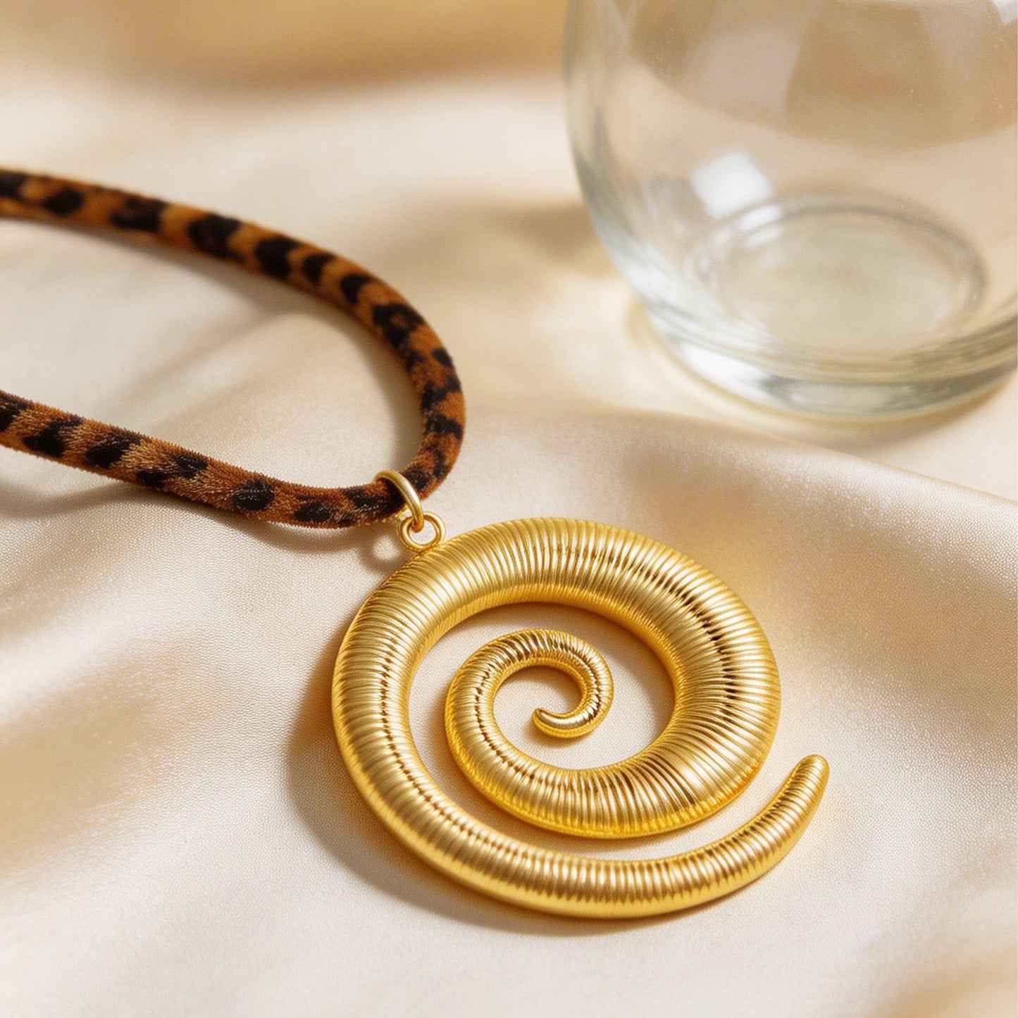Cold Wind Ocean Stainless Steel Shell Pendant Leopard Print Long Item Decoration Necklace