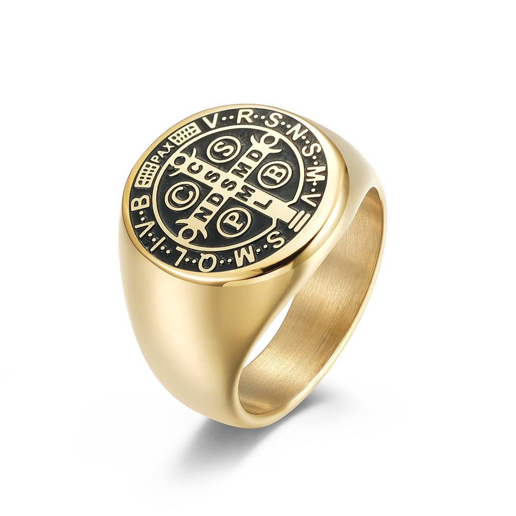 Steel Ring - Statement Cross Ring Jewelry