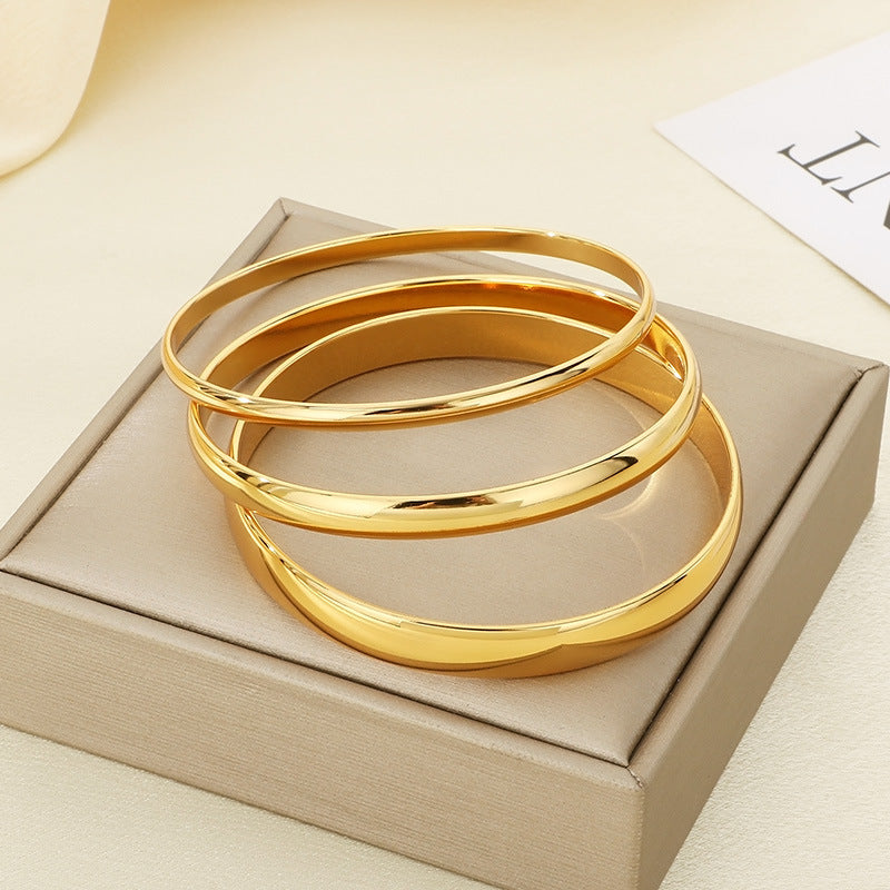 Stacking – Smooth Stainless Steel Women's Diy Bracelet