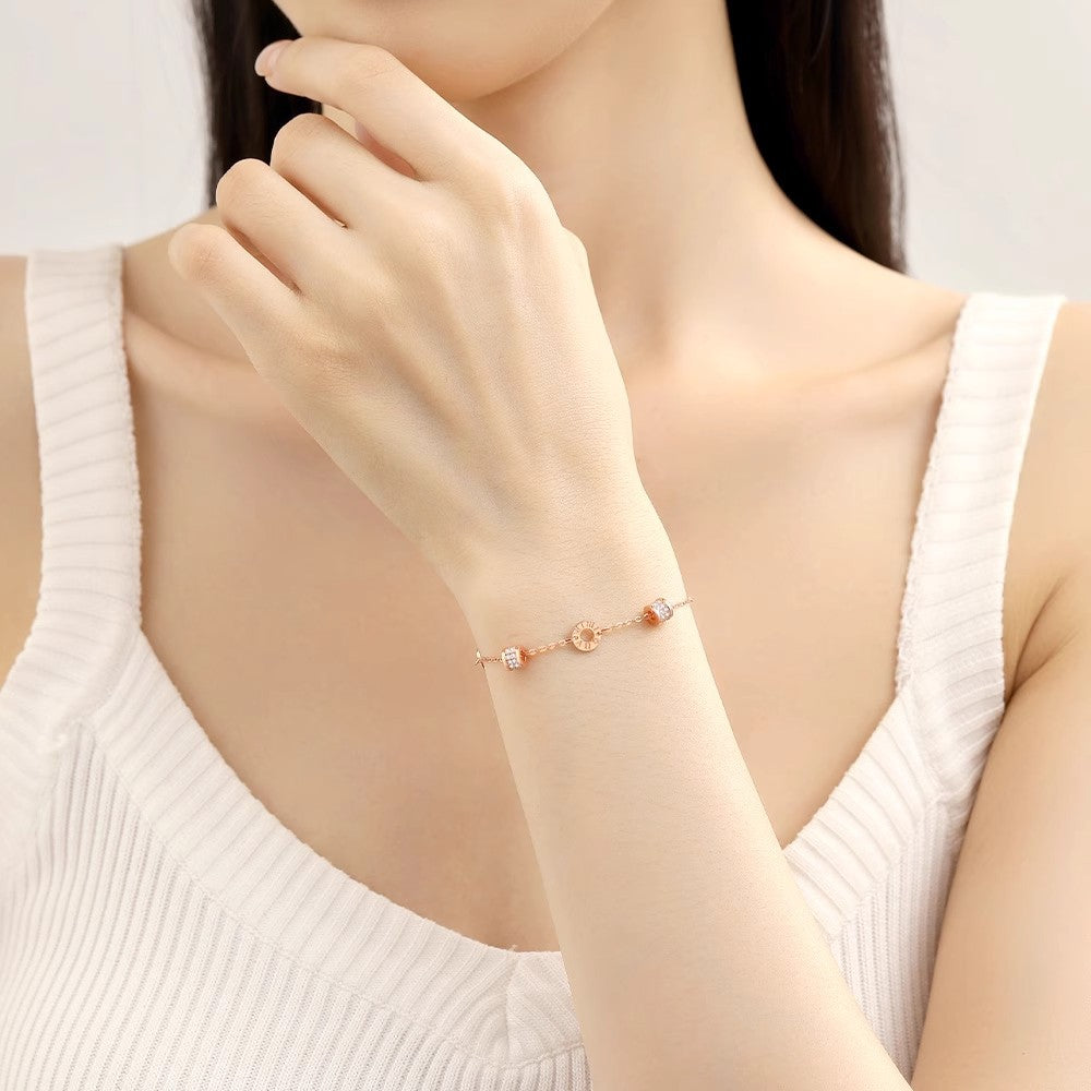 New 925 Sterling Silver Roman Numerals Small Waist Bracelet