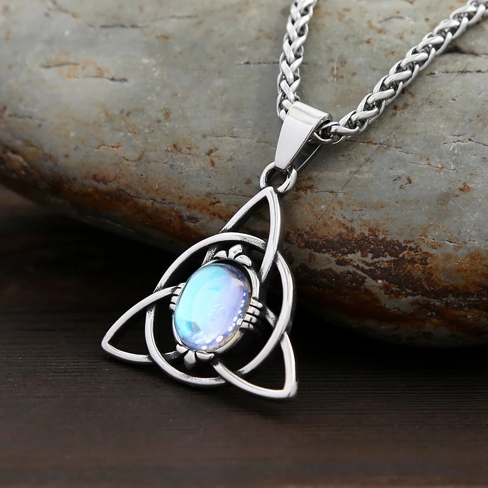 Celtic Witch Stainless Steel Men's Pendant Necklace