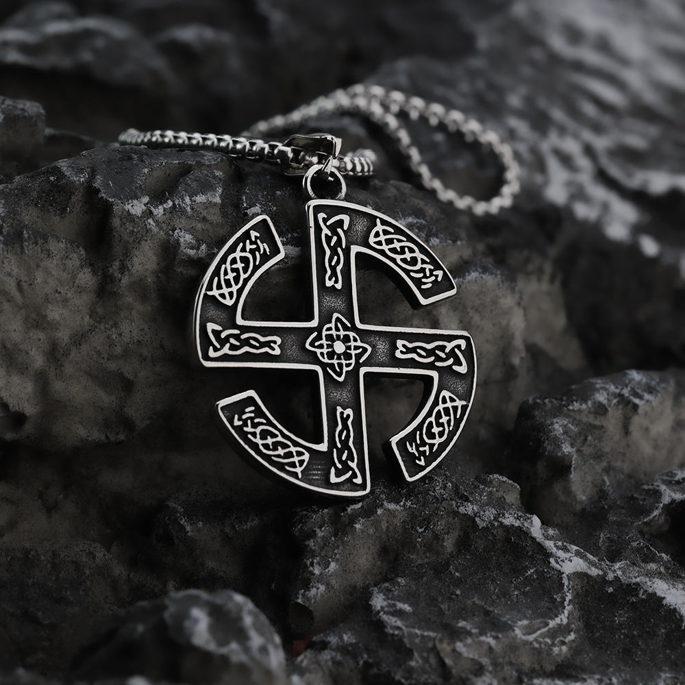 Vintage Stainless Steel Men's Pendant Viking Necklace for Men