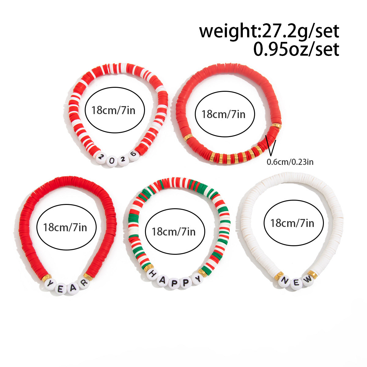 Planderful Collection Vienna Verve Elastic Beaded Christmas Bracelet For Women Gift For Her Festive Statement Jewelry