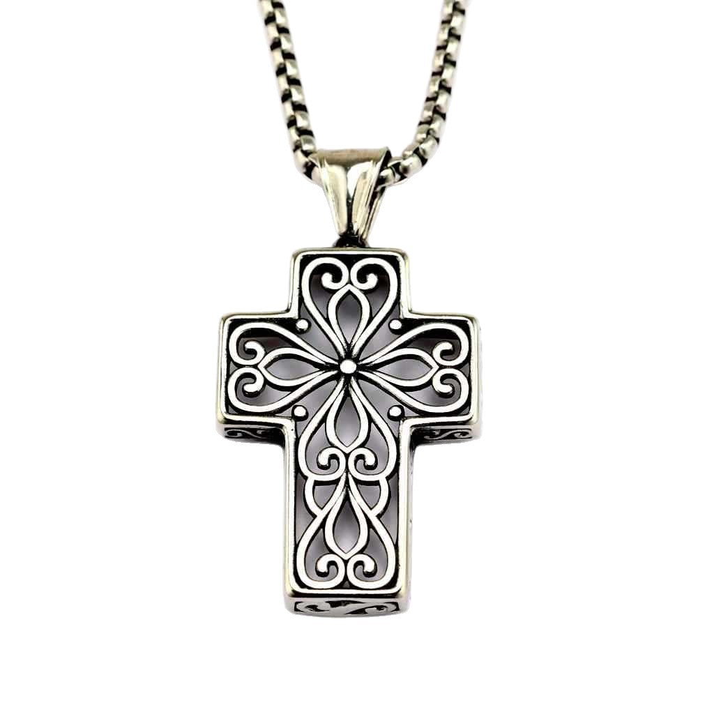 Vintage Cross Stainless Steel Pendant Necklace