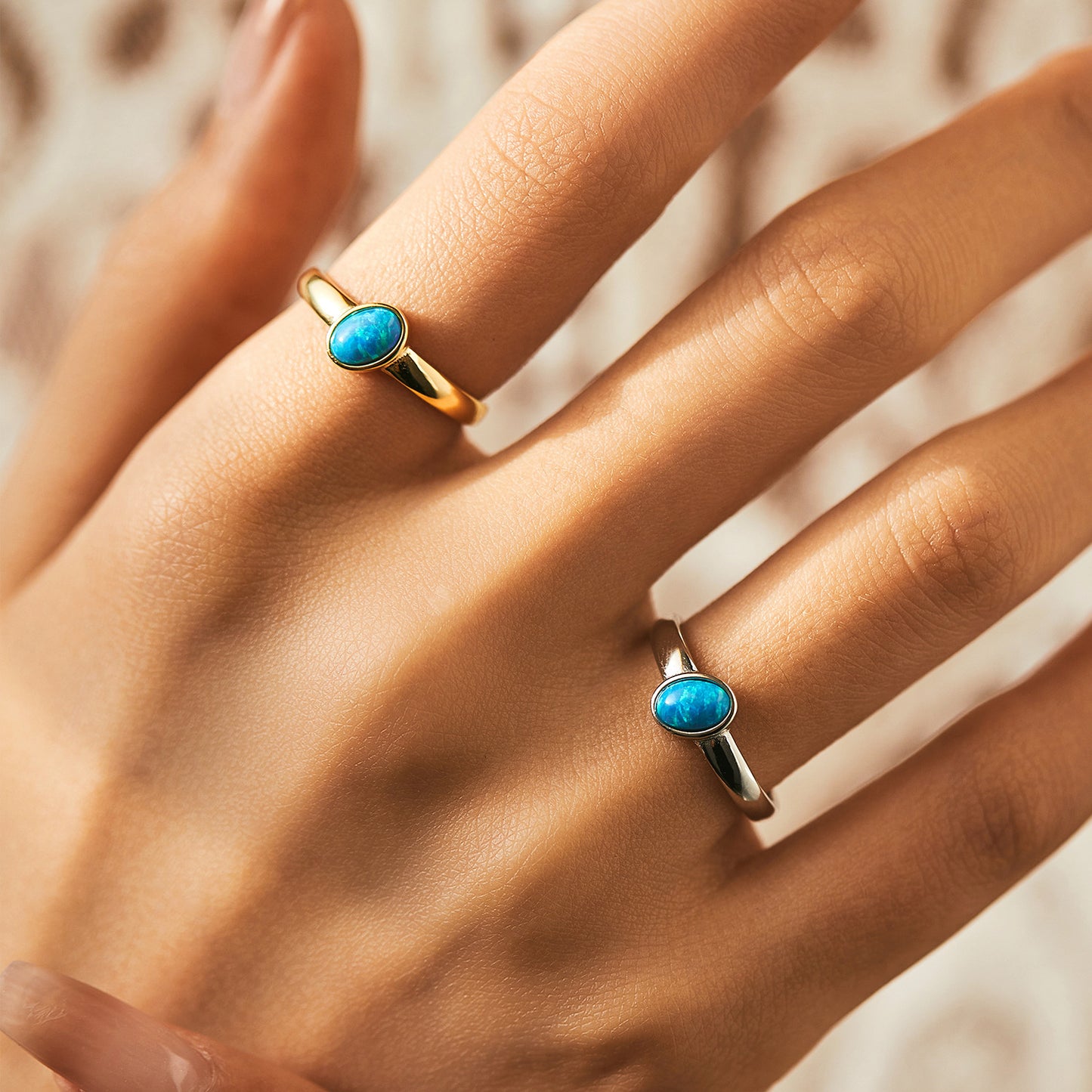 Planderful Everyday Genie Opal Ring – Vintage Retro Style in Sterling Silver