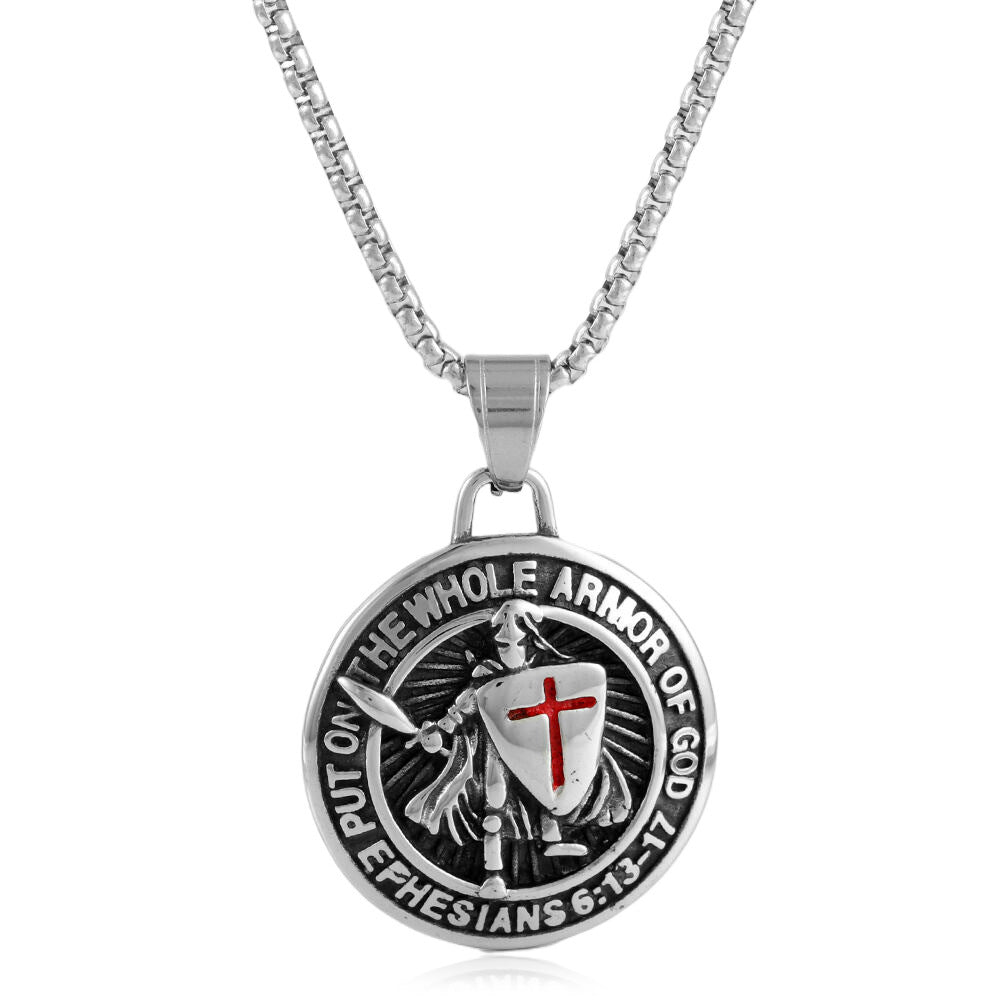 European And American Stainless Steel Cross Pendant Men's Necklace