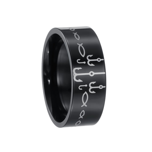 Planderful Stainless Steel Fish Hook Ring For Him Personalized Unisex Jewelry Durable