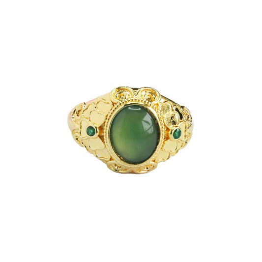 Blue-Water Jadeite Butterfly Ring
