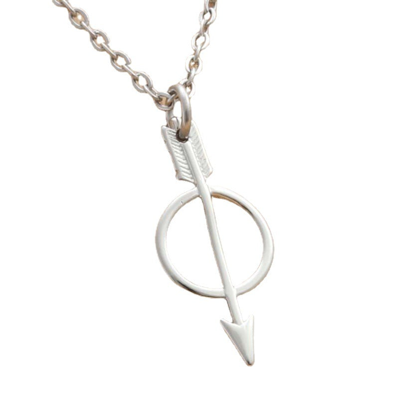 Titanium Steel Shot Arrow Pendant Necklace for Men and Women - Trendy Punk Archery Design