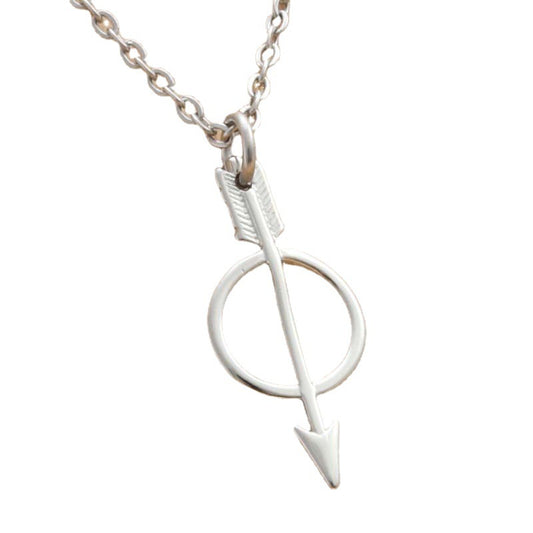 Titanium Steel Shot Arrow Pendant Necklace for Men and Women - Trendy Punk Archery Design