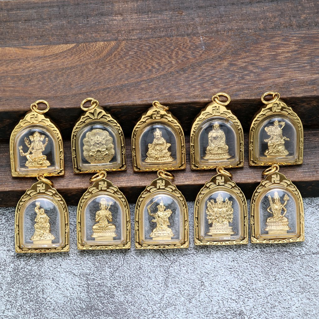 Vintage Buddhist Zodiac Stainless Steel Pendant Necklace