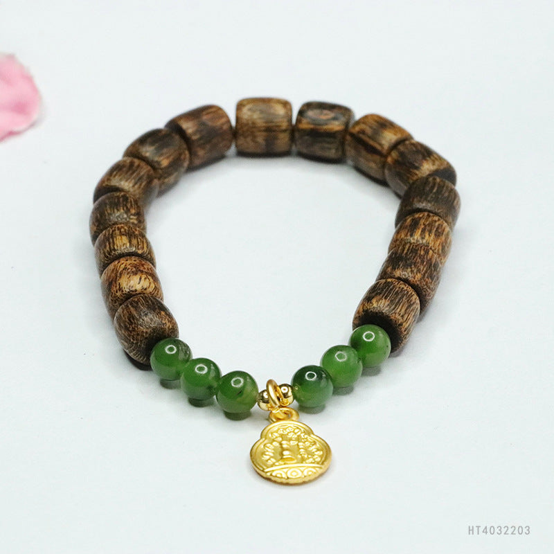 Hetian Jasper & Agarwood Bead Bracelet