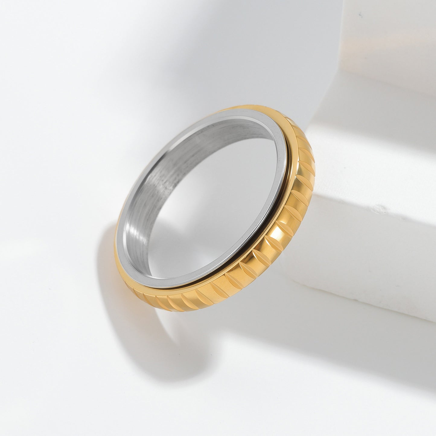 Rotating Ring 4mm Stainless Steel Stress Relief for Women