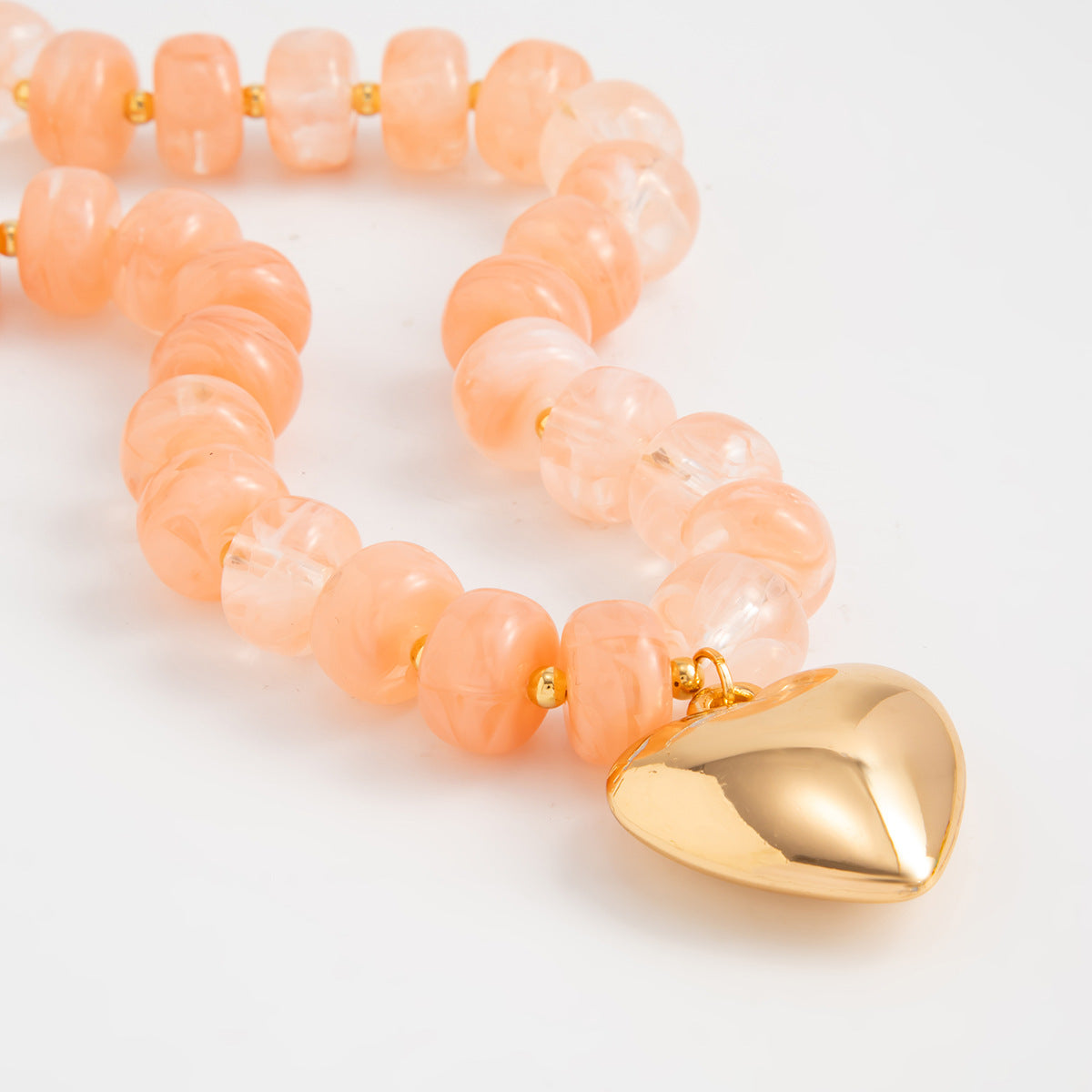 Candy-Color Heart Beaded Necklace