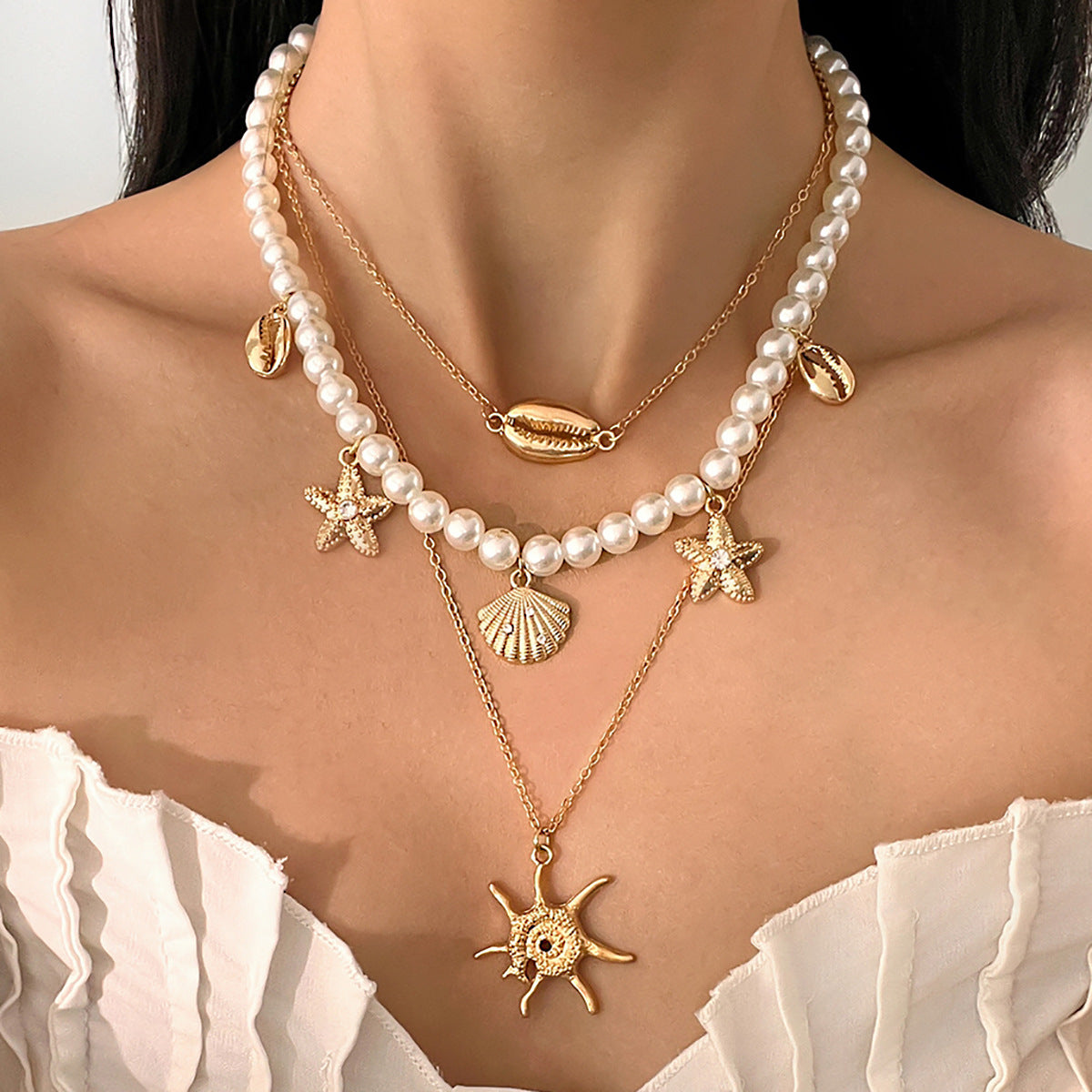 Planderful Vienna Verve Necklace – Elegant Multi-Layered Beach Design