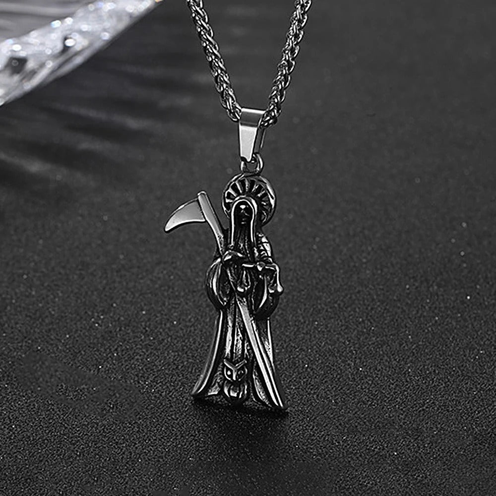 Punk Owl Stainless Steel Men's Pendant Necklace