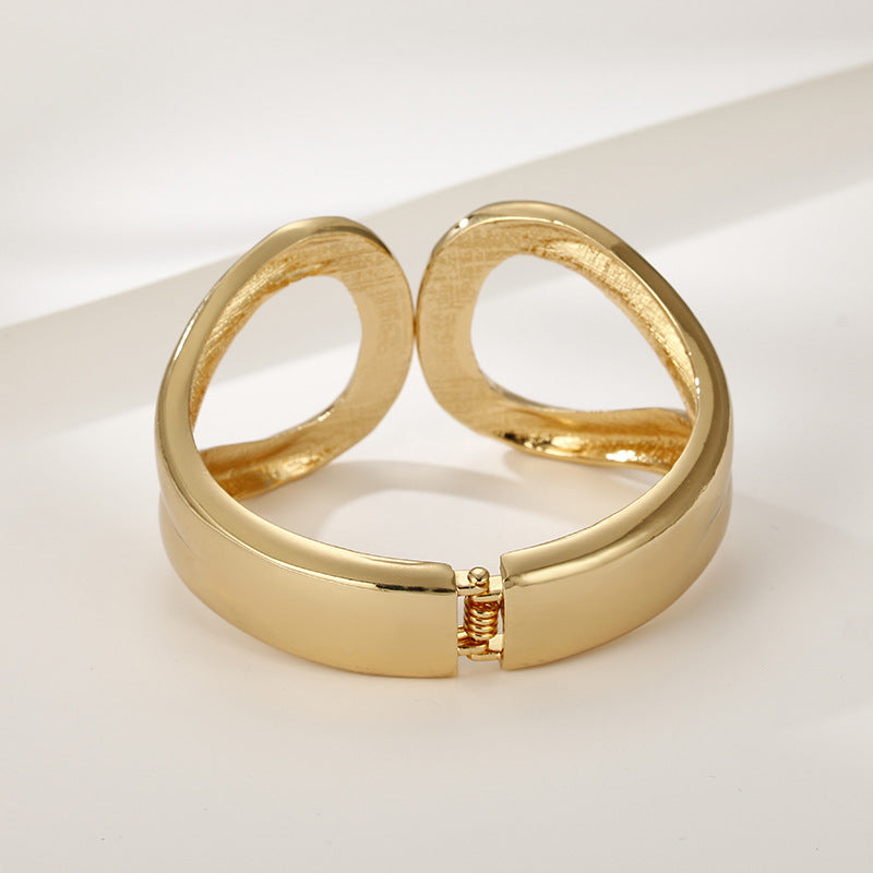 Golden Glamour Statement Bracelet, Unique Handcrafted Jewelry for Women