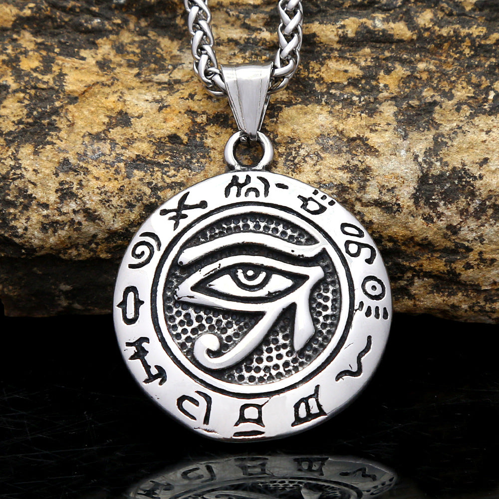 Stylish Stainless Steel Devil's Eye Pendant for Men