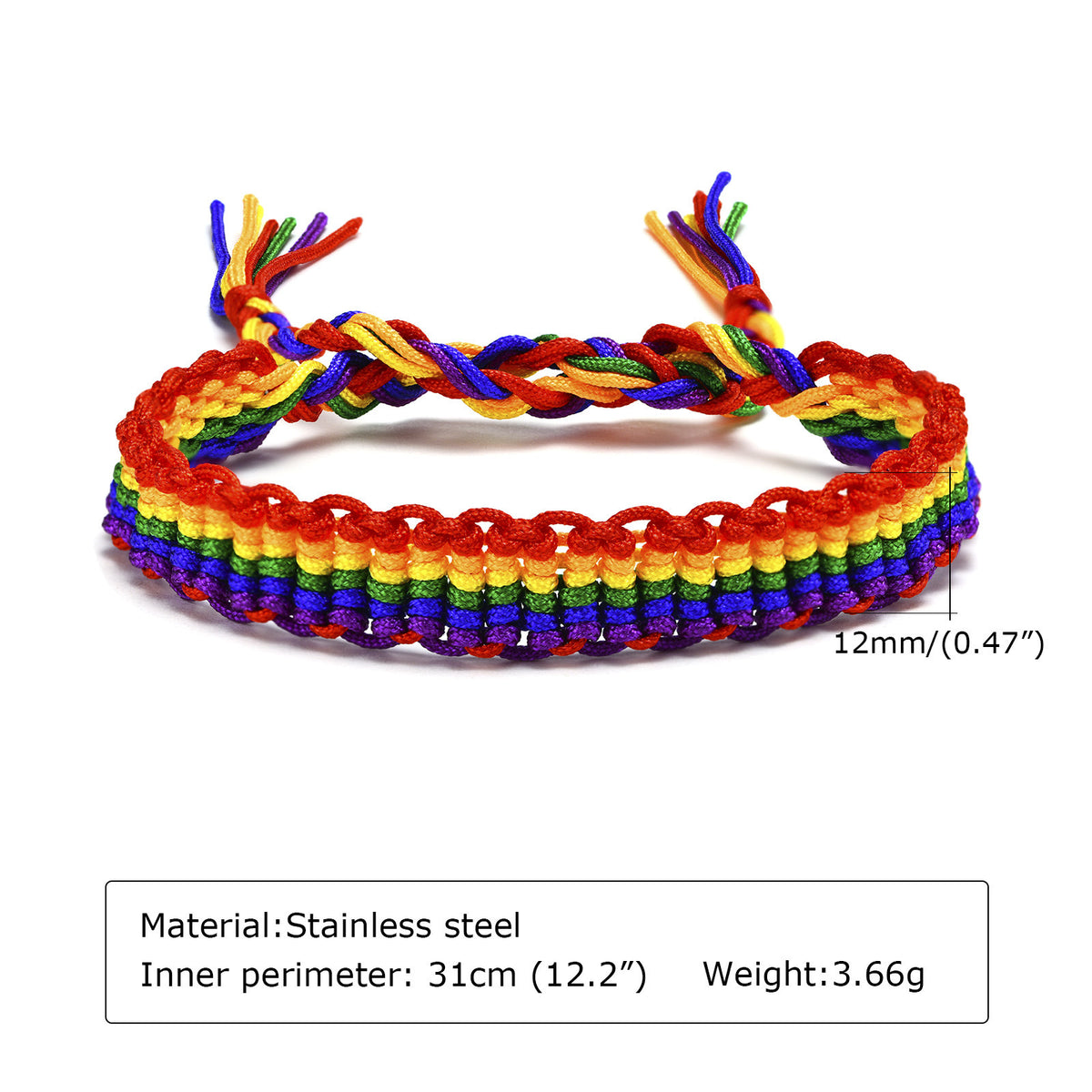 Braided Adjustable Stainless Steel Bracelet