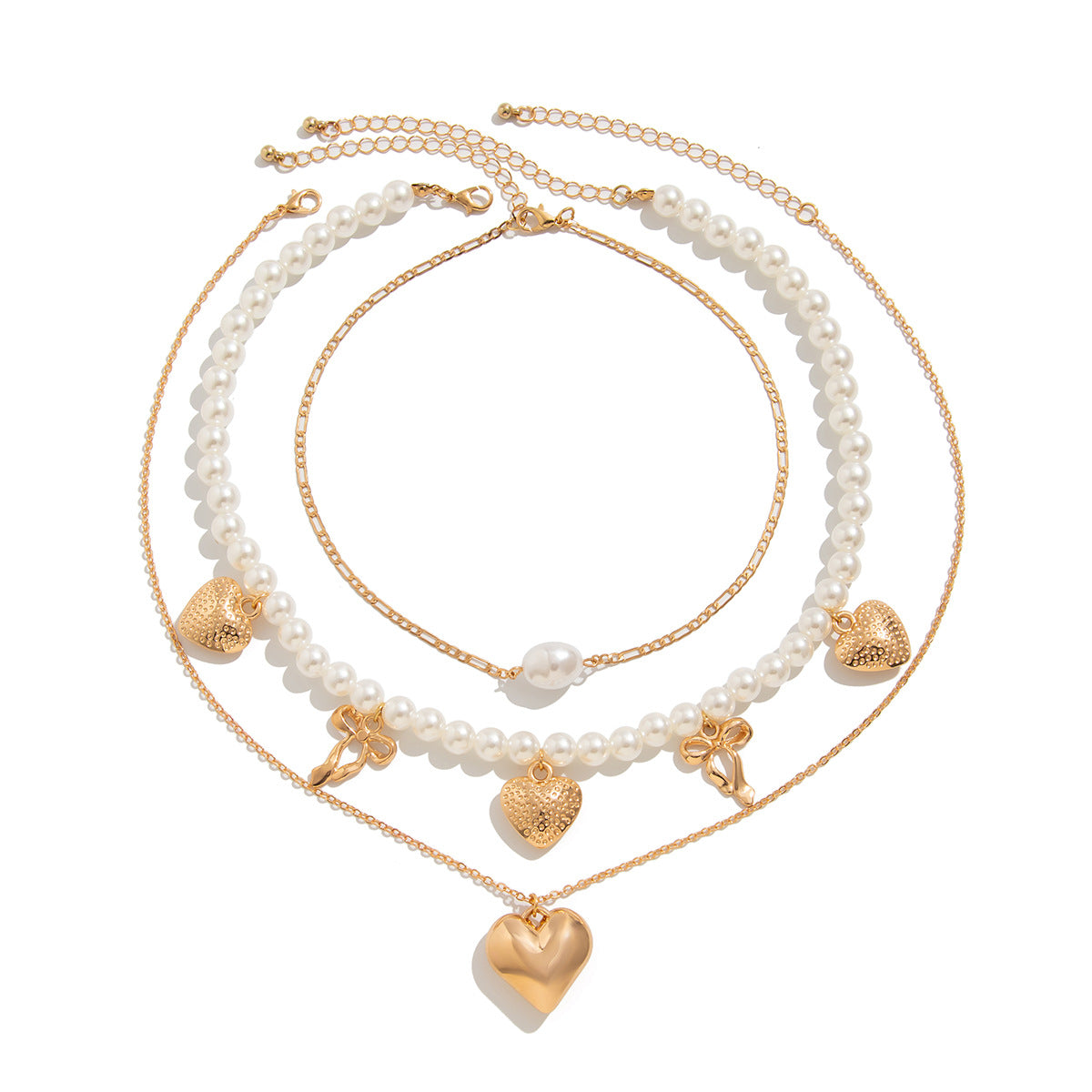 Planderful Vienna Verve Necklace – Retro French Beaded Design with Love Pendant