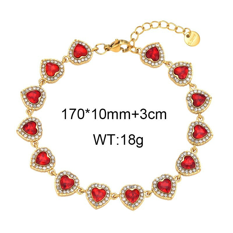 Heart Of The Ocean Romantic Gift French Love Inlaid Zircon Stainless Steel Women's Bracelet