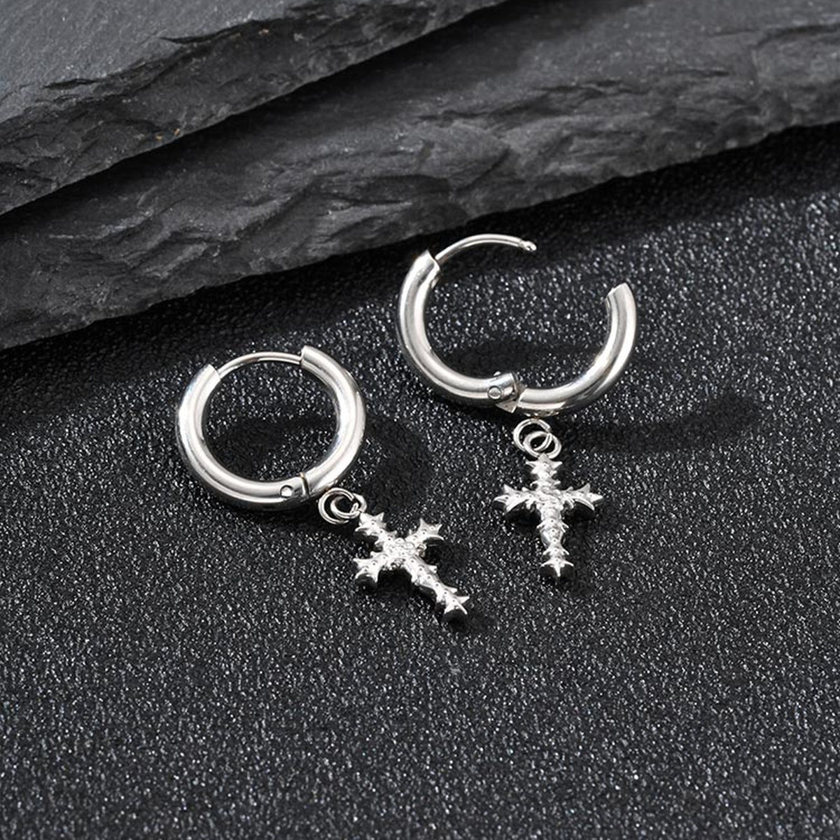 Stainless Steel Cross Earrings