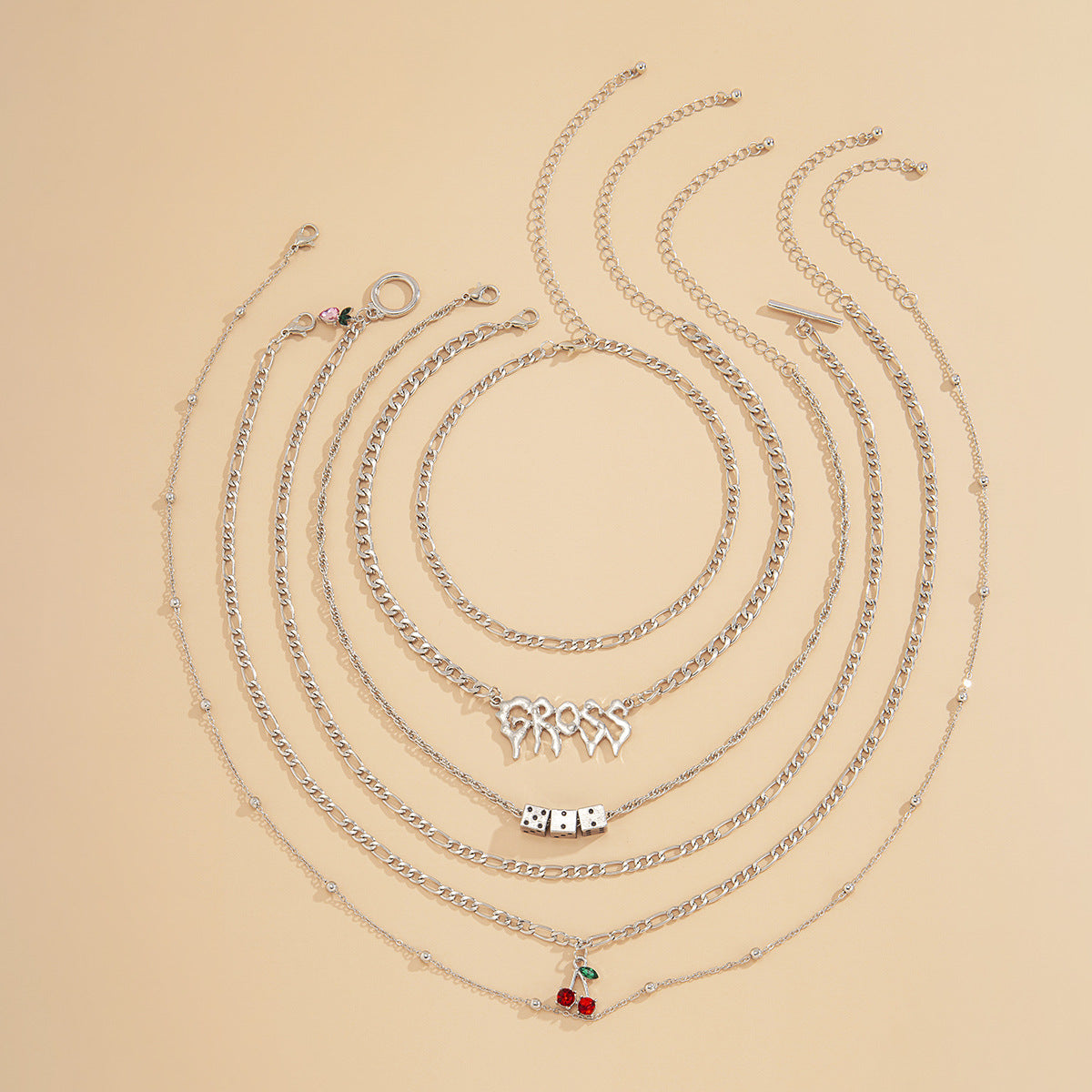 Planderful Vienna Verve Letter Dice Necklace For Women With Colorful Fruit Zircon Set Elegant Statement