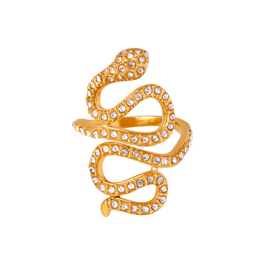 Exaggerated Personality Snake Design Women's Fashion Ring