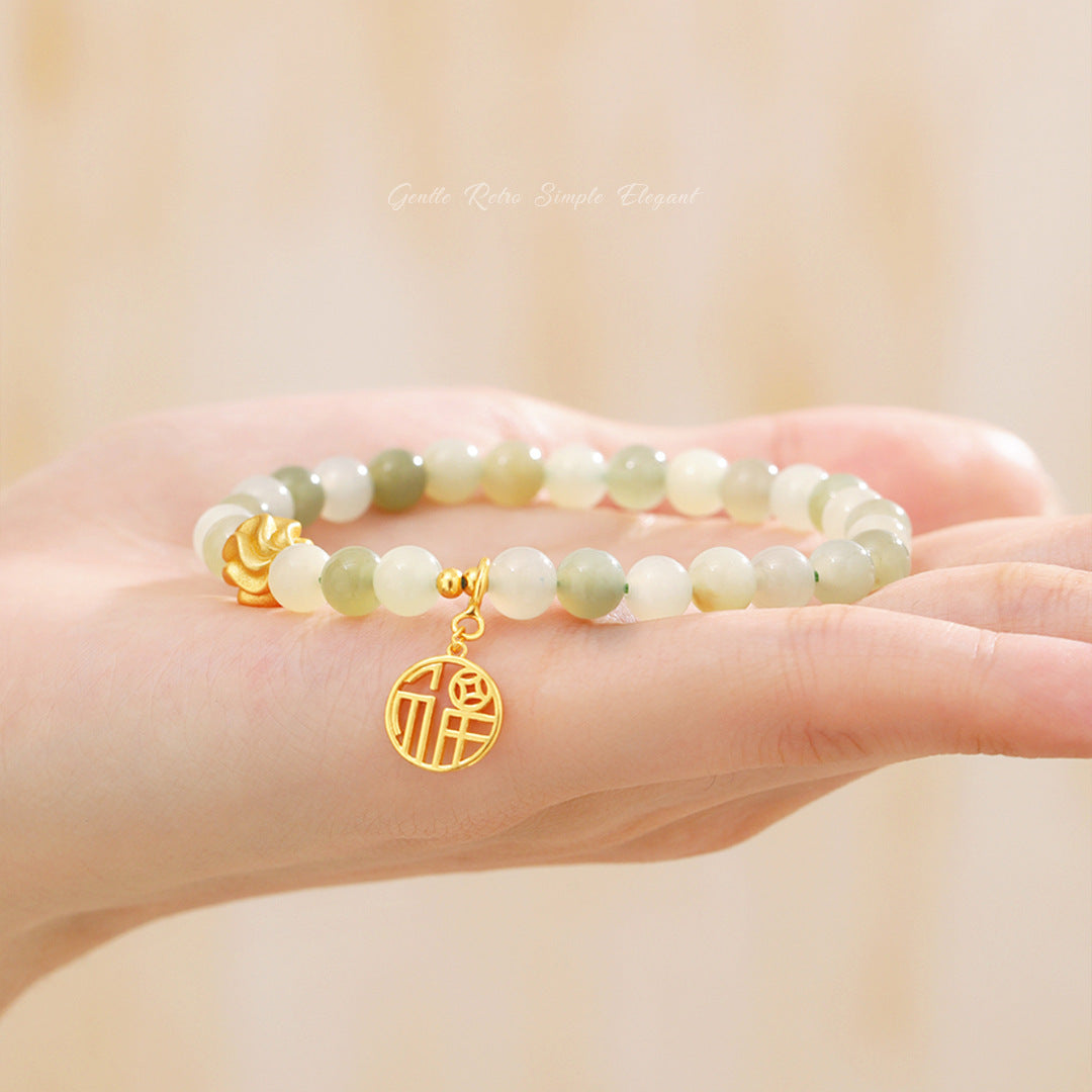 Vintage Hetian Women's Bracelet