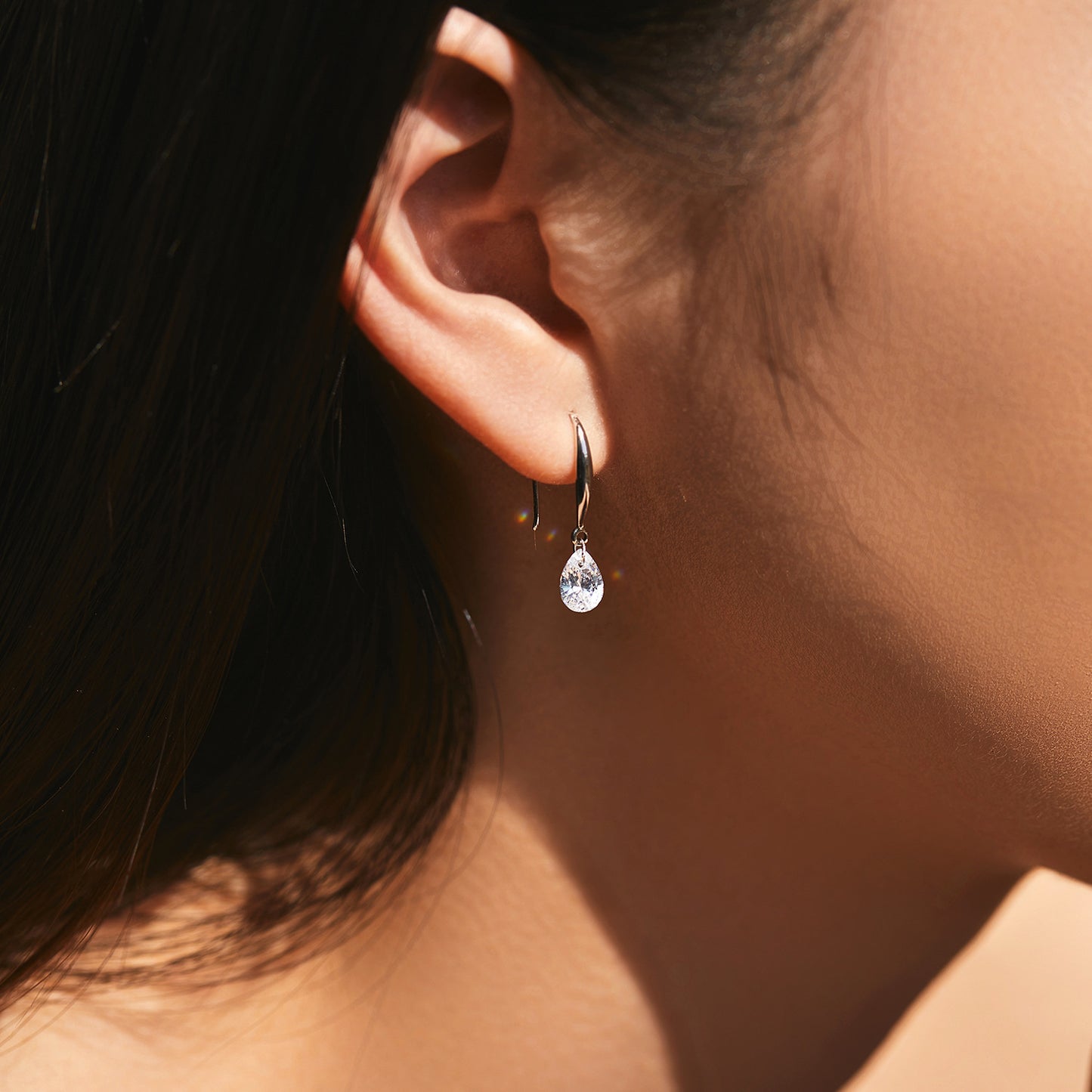 Planderful Everyday Genie Earrings – Elegant Water Drop Design with Zircon Accents