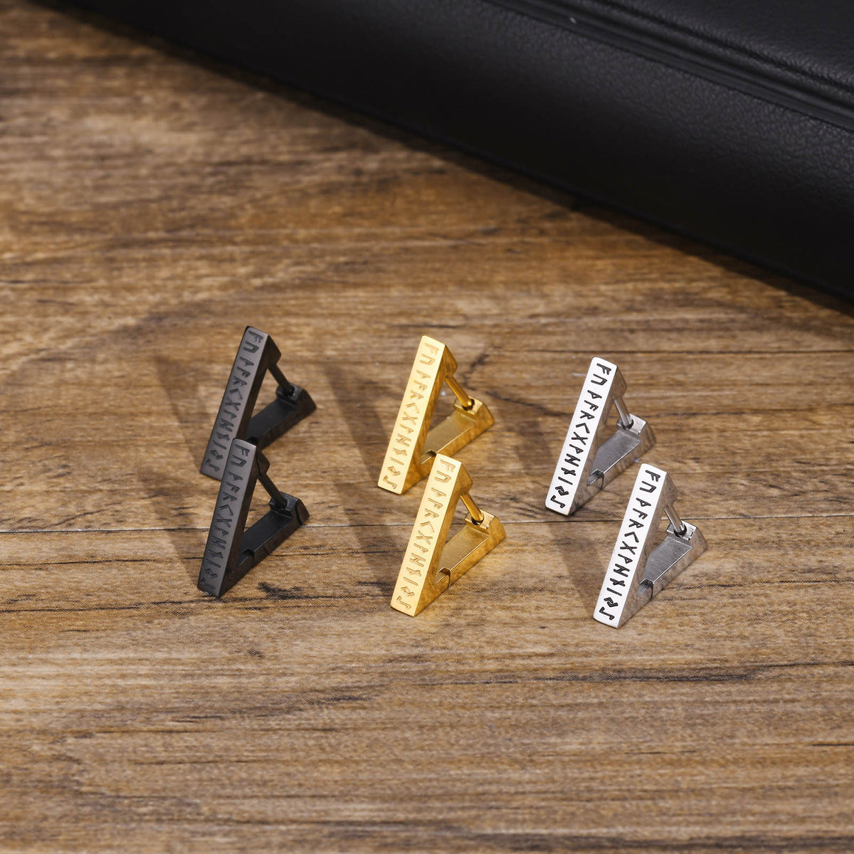 Stainless Steel Viking Geometric Earrings