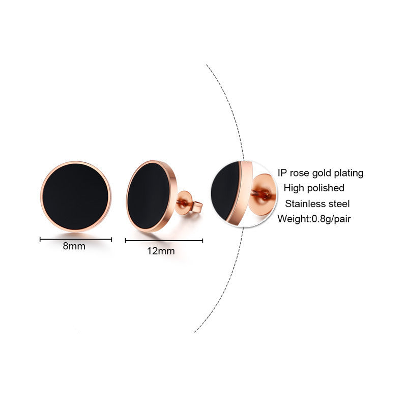Black Resin Earrings — 10 mm